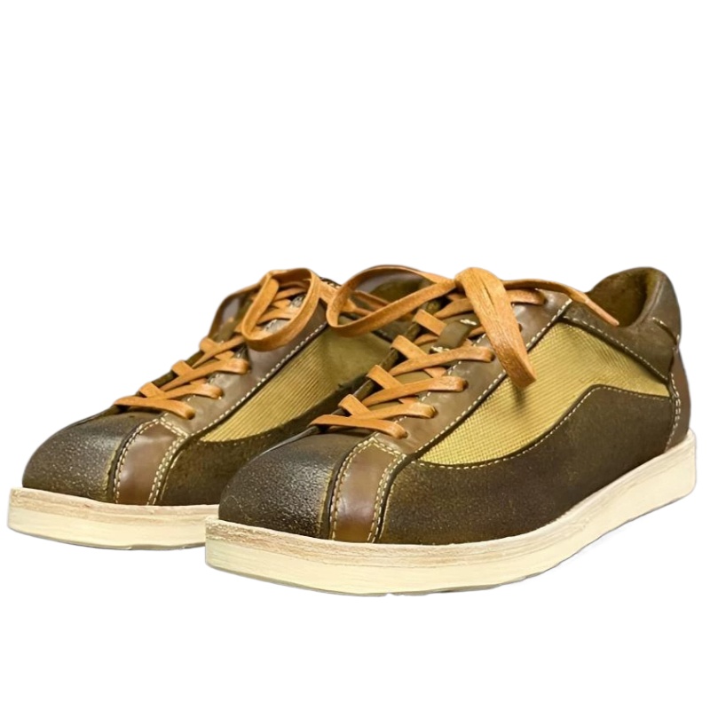 Leatherwork Training - Handgemaakte gewassen canvas schoenen van koeienhuid