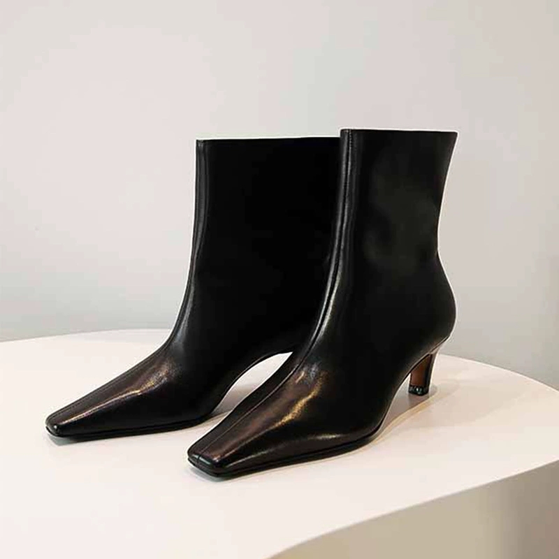 Leather Work Western - AIYKAZYSDL 2025 Enkellaarsjes met vierkante neus
