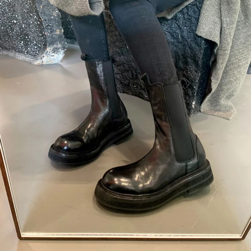 Leather Work Western - 2026 Lente Vrouwen Pu Leer Halfhoge