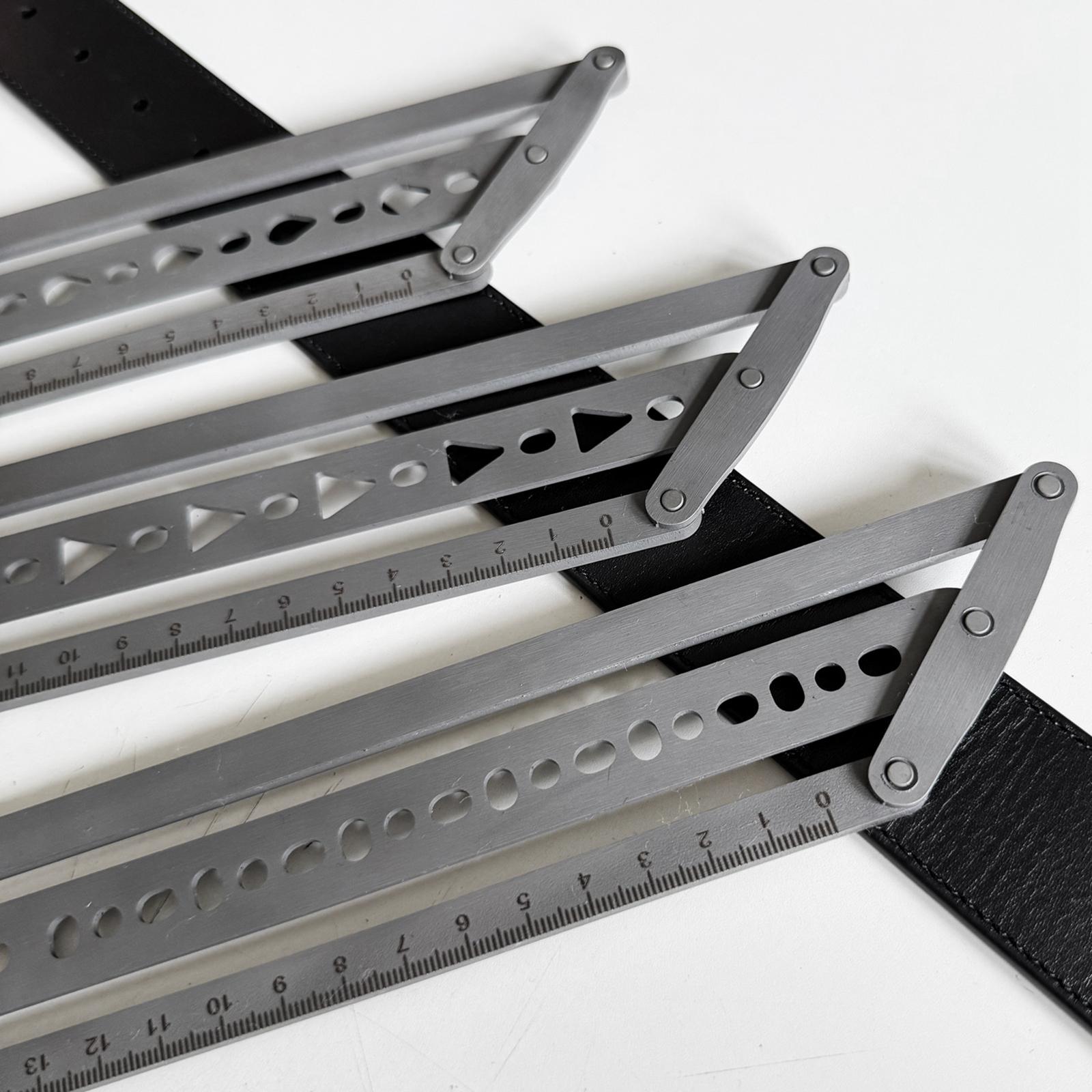 Leatherwork Ruler - IJzeren riempositioneerliniaal, verstelbare centeringsjabloon voor doe-het-zelf