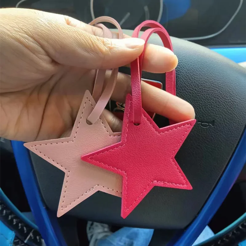 Leatherwork Ruler - Ster PU lederen kwastjes sleutelhanger bedels