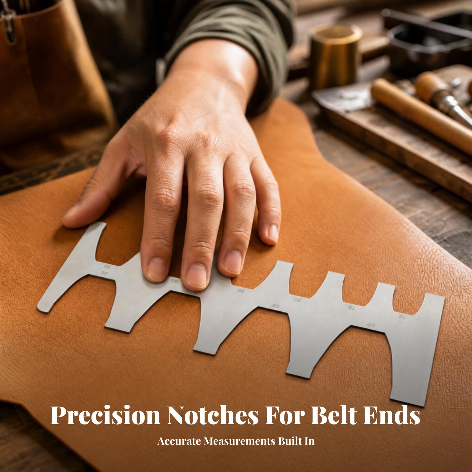 Leatherwork Ruler - Sjabloon voor het afwerken van riemuiteinden,