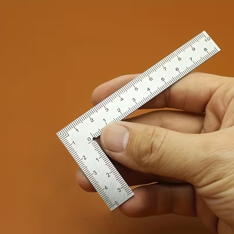 Leatherwork Ruler - Mini L-vormige roestvrijstalen liniaal - Zeer