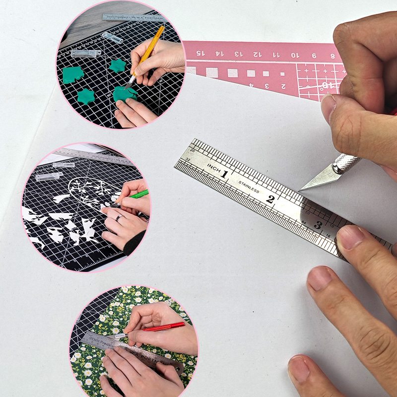 A4 PVC handsnijmatset, kunstge - Leatherwork Ruler recensie en prijs