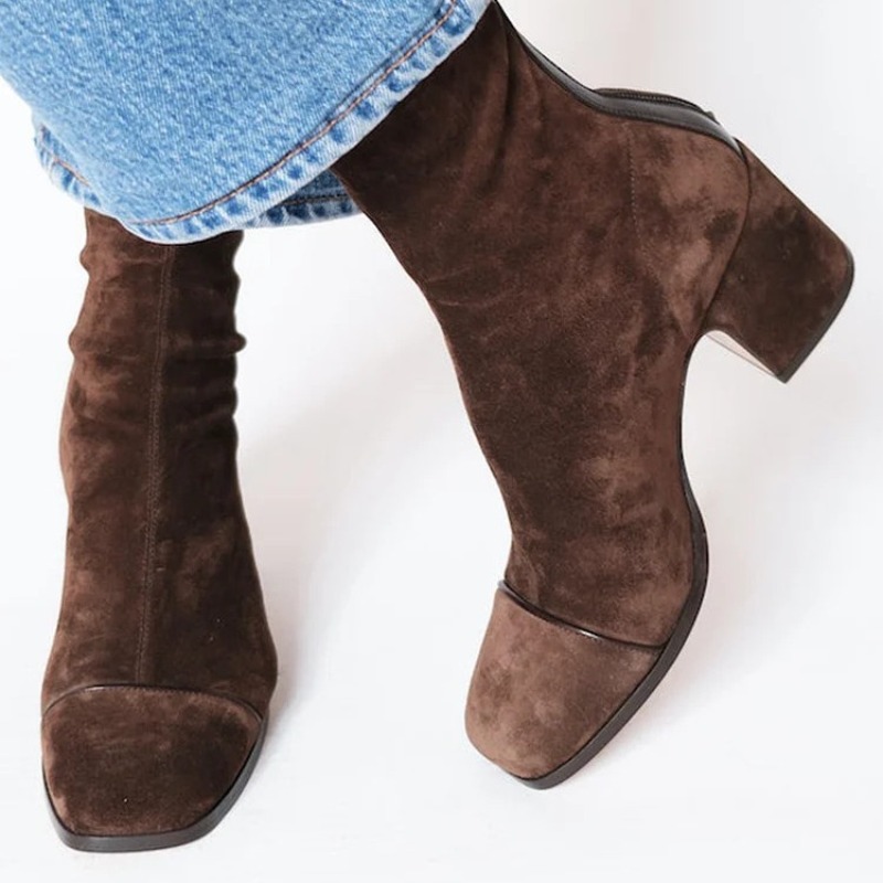 Suède leren dameslaarzen met p - Leather Work Western recensie en prijs