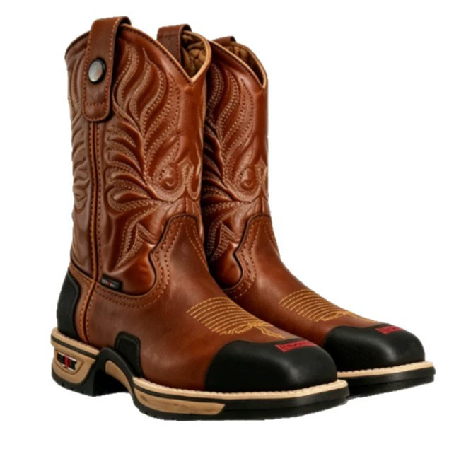 Heren bruin zwart western werk - Leather Work Western recensie en prijs