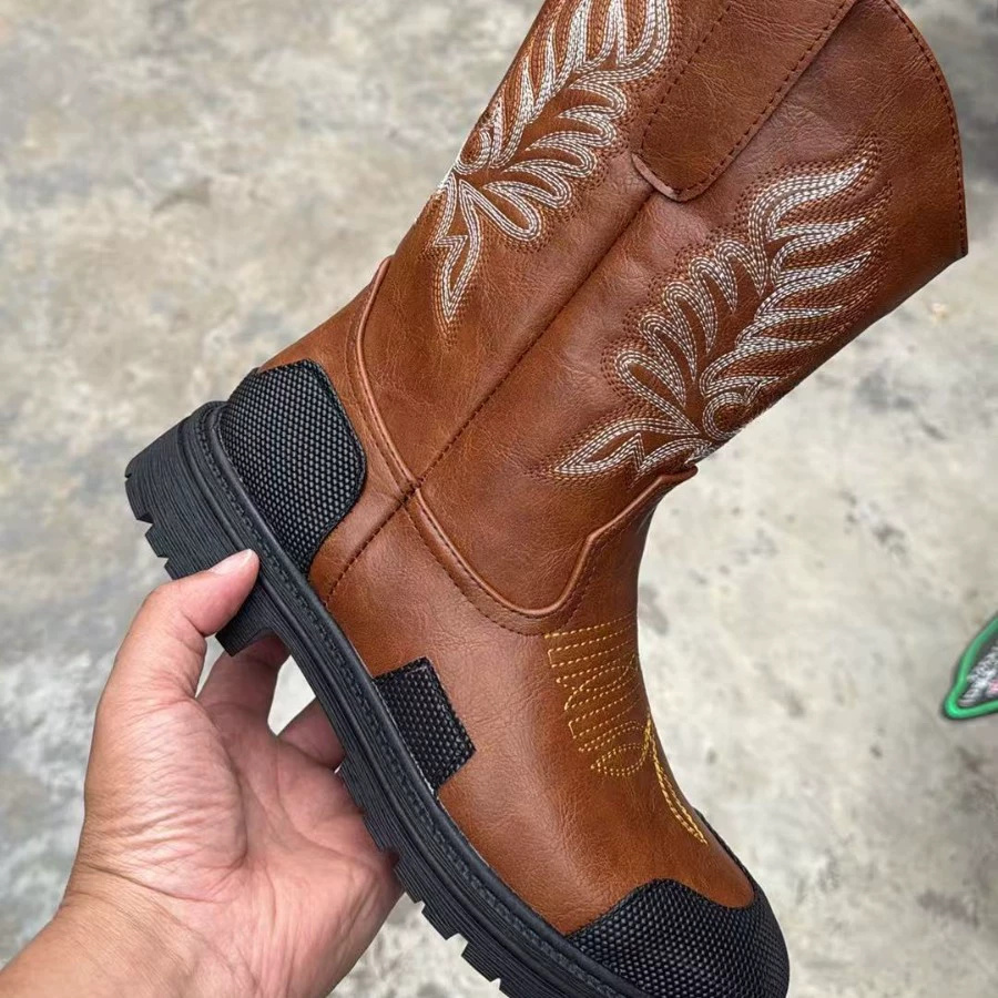 Heren bruin zwart western werk - Leather Work Western recensie en prijs